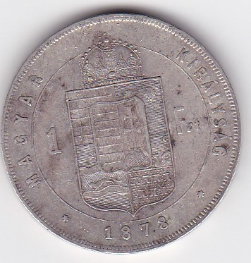 UNGARIA 1 Forint 1878 foto