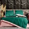 Lenjerie din matase,pat dublu,6 piese,verde roz-A862
