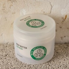 AuraSkin Unt de corp &ndash; Refresh, cu boabe de cafea transformate si mar verde, pentru toate tipurile de piele, 200 ml