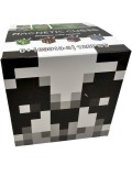 Set cuburi magnetice tip Minecraft 100 piese cutie alb-negru cu figurine