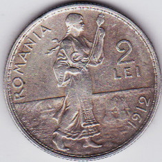 2 lei 1912 argint