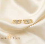 Cumpara ieftin Cercei Ecoul Elegantei , Cercei creole mici placati 14K cu zirconia