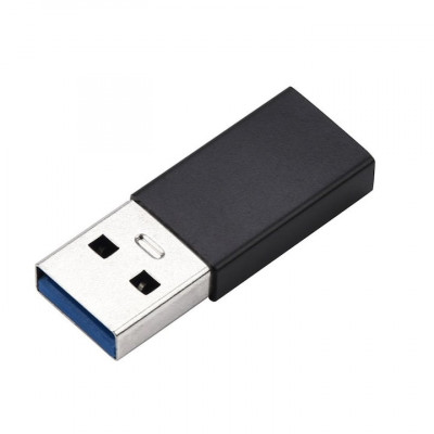 Adaptor MTP USB 3.0 la USB Type C,Metalic, Negru, Incarcare + Transfer Date foto