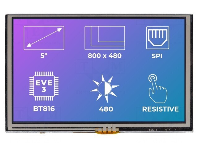 Afișaj TFT 5&quot; 800x480 LED 500cd/m2