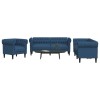 VidaXL Set canapele, 3 piese, albastru, material textil