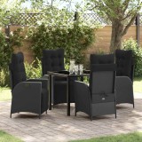 Cumpara ieftin Set de masă pentru grădină 5 pcs Negru Rattan poli