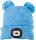 Čiapka Strend Pro kid modr&aacute; M, s brmbolcami, 4x SMD LED, USB nab&iacute;janie