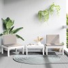 VidaXL Set mobilier de grădină, 3 piese, cu perne, alb, PP