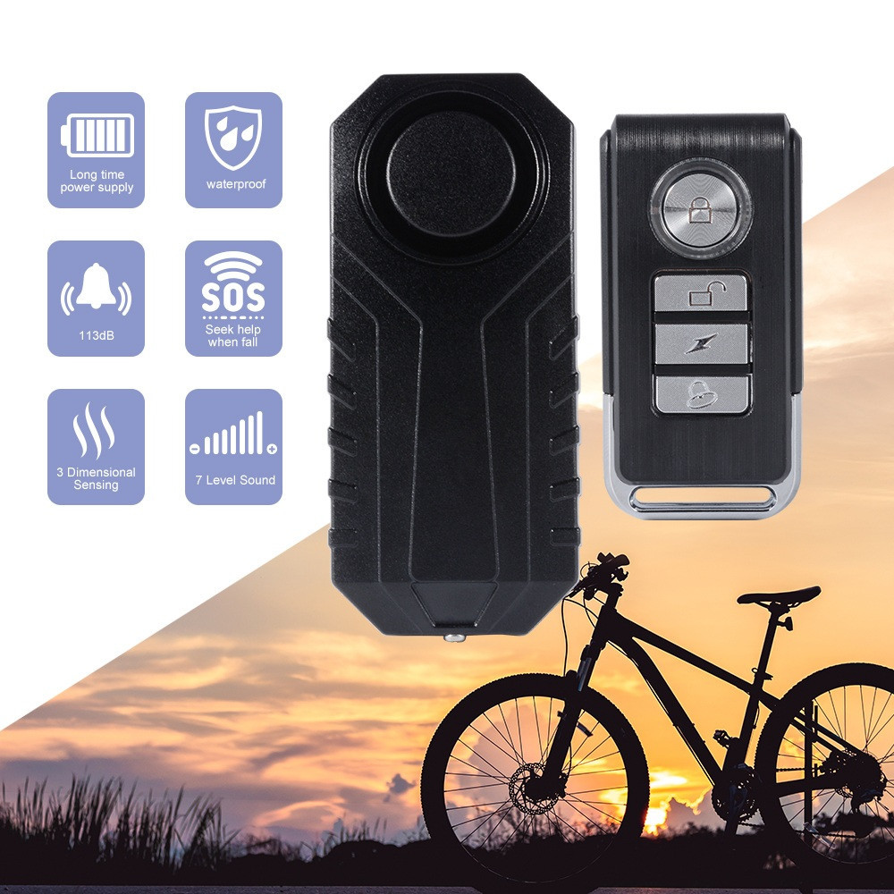 Alarma cu telecomanda antifurt bicicleta, trotineta electrica, scuter, 6  tonuri | Okazii.ro