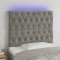 vidaXL Tăblie de pat cu LED, gri deschis, 100x7x118/128 cm, catifea 3122802