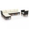 Gossi set mobilier gradina, 7 piese, negru, poliratan/lemn eucalipt