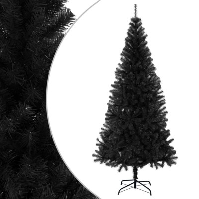 vidaXL Pom de Crăciun artificial cu suport, negru, 240 cm, PVC 329180 foto