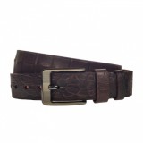 Curea barbati, casual-eleganta, din piele ecologica, latime 3.5 cm, maro - CK181M