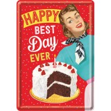 Placa metalica - Happy Best Day - 10x14 cm, Nostalgic Art Merchandising