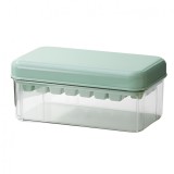 Set cutie pentru gheata, flippy, uz casnic, doua tavite pentru cuburi, capac etans, lopata, 23.5x13.3x10 cm, verde