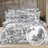 Lenjerie de pat creponata 100% bumbac (crep20) cu husa