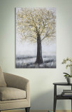 Tablou pictat manual Tree Simple A Multicolor, 80 x 120 cm