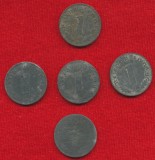 Lot 15 monede 1 Reichspfennig Zinc 1942 si 1943