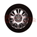 Set 4 Capace Roti VW R15 Argintii, Plastic Flexibil, Model 312, Accesorii Auto Volkswagen