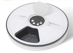 Hranitor Automat Inteligent cu 6 Compartimente, ambrasmart, Distribuitor de Hrana pentru Caini si Pisici, Capacitate Mare, Programare Usoara si Alarma
