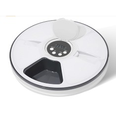 Hranitor Automat Inteligent cu 6 Compartimente, ambrasmart, Distribuitor de Hrana pentru Caini si Pisici, Capacitate Mare, Programare Usoara si Alarma