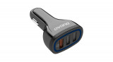 Dudao R7S &Icirc;ncărcător auto 3x USB, QC 3.0, 18W (negru)