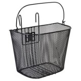 Cos Bicicleta Metalic Negru, Suport si Manere, 34x23x25cm, Max 5kg, Montare Fata