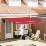 vidaXL Cortina Retractabilă Manual Roșu 400x300 cm țesătură