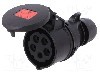 Conector alimentare AC, IEC 60309, IP44, 16A, 400V AC, 5 pini, PCE - 215-6X