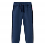 Pantaloni pentru copii cu ornamente negre, bleumarin, 140