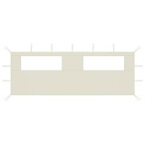 Perete lateral foișor cu ferestre, 6x2 m, crem