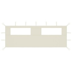 Gossi perete lateral foisor cu ferestre, 6x2 m, crem