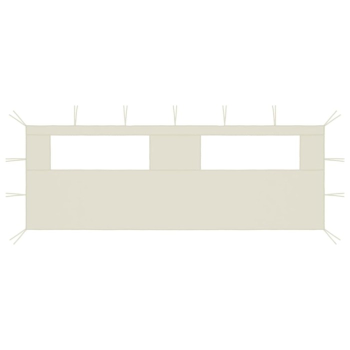 Perete lateral foișor cu ferestre, 6x2 m, crem