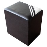 Taburet Bandy, fix, dreptunghiular, imitatie piele wenge, 40 x 30 x 42 cm