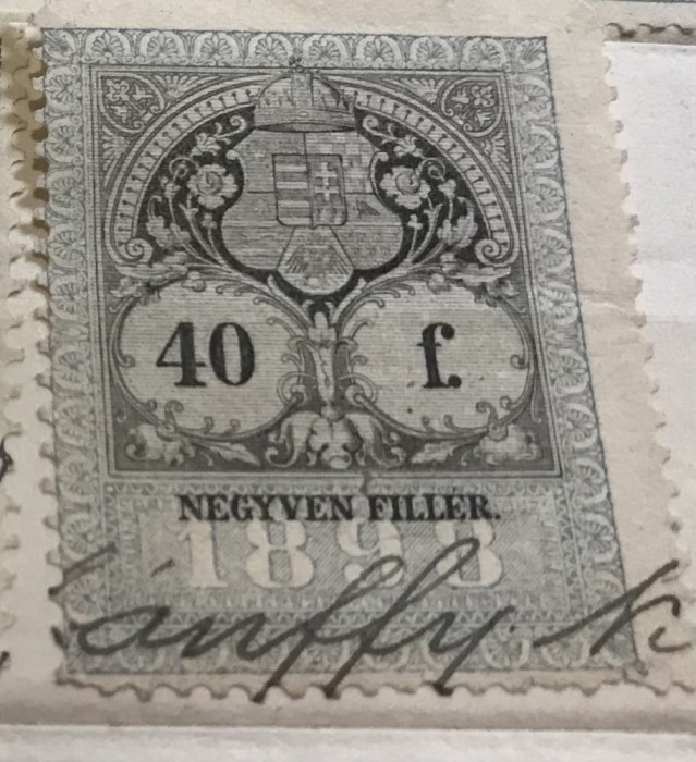 Timbre Austroungaria 1898 40 Filler