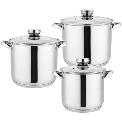 Set oale 6 piese Grunberg, 4.3 l/ 5.5l/ 7 l compatibile cu plita cu inductie, capace din sticla foto