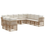 vidaXL Set de canapele de exterior cu pernă 8 pcs natural Poliester 3437504