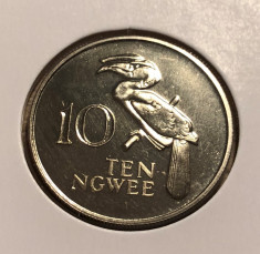 t396 Zambia 10 Ngwee 1968 UNC foto