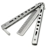 Cumpara ieftin Briceag Antrenament Fluture Pieptene Argintiu Otel Inoxidabil Butterfly Ideallstore Camping