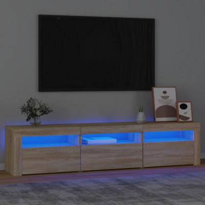 vidaXL Comodă TV cu lumini LED, stejar sonoma, 180x35x40 cm foto