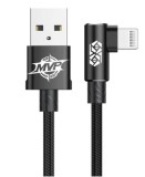 CABLU alimentare si date Baseus MVP, Fast Charging Data Cable pt. smartphone, USB la Lightning iPhone 2A unghi 90 grade, brodat, 1m, negru &quot;CALMVP-01&quot;