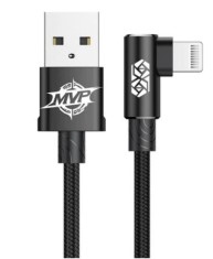 CABLU alimentare si date Baseus MVP, Fast Charging Data Cable pt. smartphone, USB la Lightning iPhone 2A unghi 90 grade, brodat, 1m, negru &amp;quot;CALMVP-01&amp;quot; foto