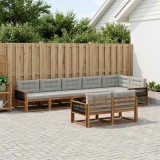 vidaXL Set de canapele de exterior 8 pcs Natural și Gri deschis 3382664