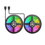 Pachet 2 buc x Banda LED RGB 5m (Total 10m) - Kituri Complete, Impermeabile IP65, Telecomanda