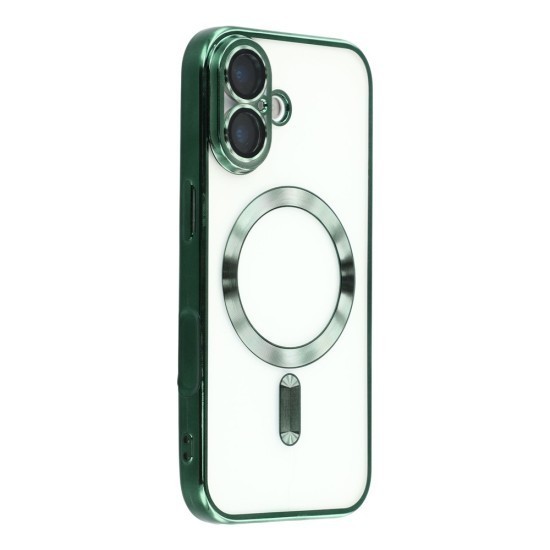 Husa compatibila cu IPhone 17, ALC MOBILE, pentru telefon mobil cu protectie pentru camera, Tehnologie MagSafe, rezistenta la socuri, contur Verde