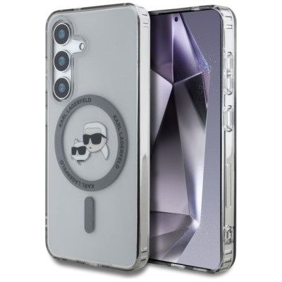 Husa pentru Samsung Galaxy S25 - Karl Lagerfeld IML MagSafe (KLHMS25SHLSKCK) - Metal Karl&amp;amp;Choupette Heads foto