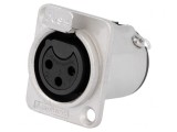 Soclu XLR 3-Pin Mamă cu Buton
