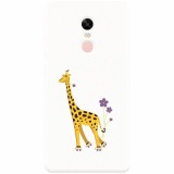 Husa silicon pentru Xiaomi Redmi Note 4, Rollerskating Girafe Illustration