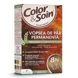 Vopsea de par fara amoniac, fara silicon, blond spic de grau, 8N, Color&amp;Soin