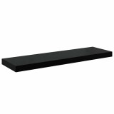 Cumpara ieftin Raft de perete suspendat negru extralucios, 80x23,5x3,8 cm, MDF